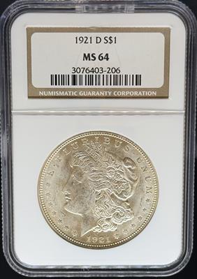 1921-D Morgan Dollar MS64 NGC