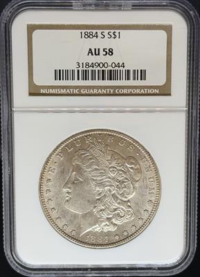1884-S Morgan Dollar AU58 NGC