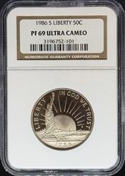 1986-S 50c Statue of Liberty PF69UCAM NGC