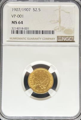 1907/1907 $2.5 Liberty VP-001 MS64 NGC