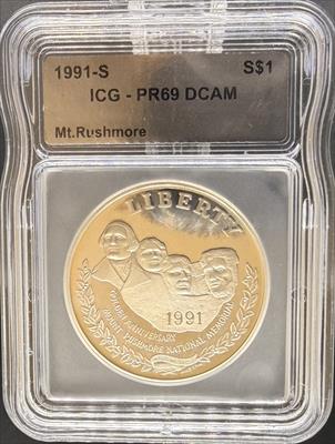 1991-S $1 Mt. Rushmore PR69DCAM ICG