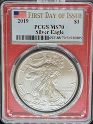 2019 Silver Eagle MS70 PCGS FDI Red Core