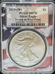 2019-W Silver Eagle MS70 PCGS Flag Core