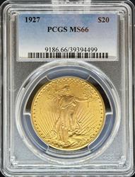 1927 $20 St Gaudens MS66 PCGS