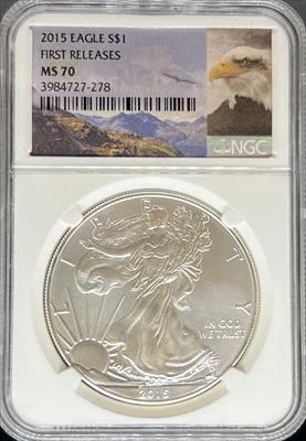 2015 Silver Eagle MS70 NGC First Release