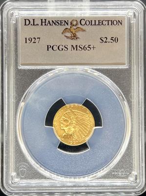 1927 $2.5 Indian MS65+ PCGS DL Hanson
