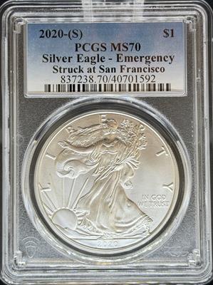 2020-S Silver Eagle MS70 PCGS FDI Emergency Issue