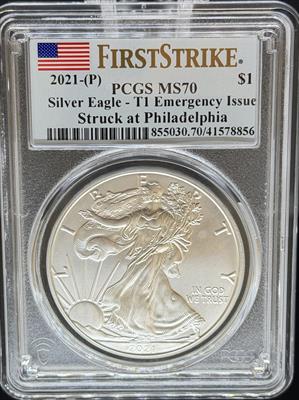 2021 T1 Silver Eagle MS70 PCGS Emergency Issue