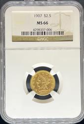 1907 $2.5 Liberty MS66 NGC