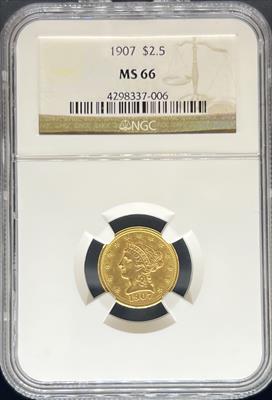 1907 $2.5 Liberty MS66 NGC
