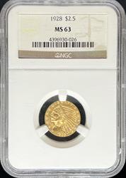 1928 $2.5 Indian MS63 NGC