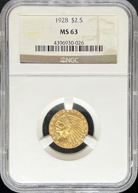 1928 $2.5 Indian MS63 NGC