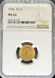 1906 $2.5 Liberty MS66 NGC
