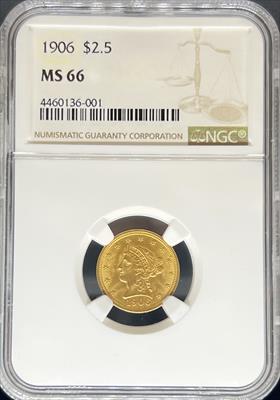 1906 $2.5 Liberty MS66 NGC