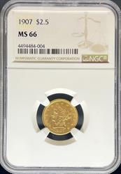 1907 $2.5 Liberty MS66 NGC