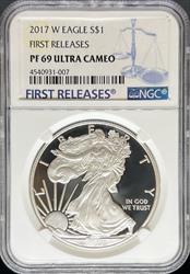 2017-W Silver Eagle PF69UCAM NGC First Release