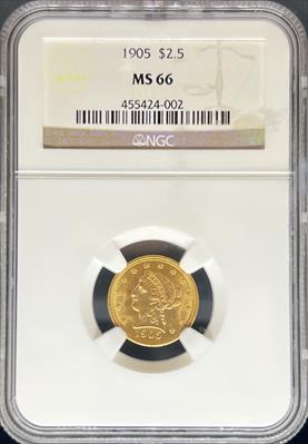 1905 $2.5 Liberty MS66 NGC