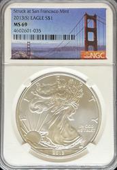 2013-S Silver Eagle MS69 NGC