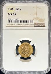 1906 $2.5  Liberty MS66 NGC