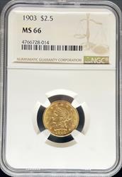 1903 $2.5 Liberty MS66 NGC