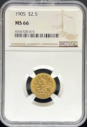 1905 $2.5 Liberty MS66 NGC