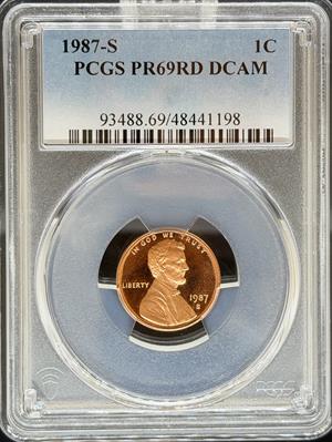 1987-S Lincoln Cent PR69RD DCAM PCGS