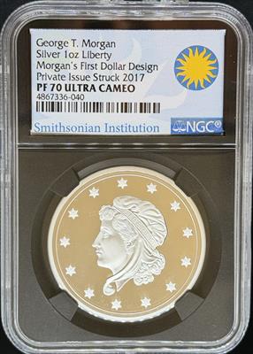 2017 1oz Private Issue Morgan Dollar Design PF70UCAM NGC