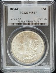 1884-O Morgan Dollar MS67 PCGS