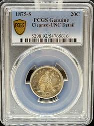 1875-S Twenty Cents UNC Details PCGS