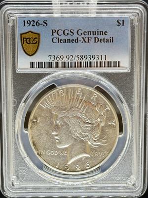 1926-S Peace Dollar XF Details PCGS