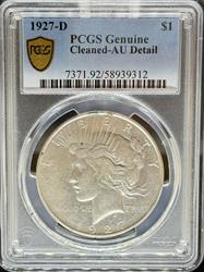 1927-D Peace Dollar AU Details PCGS