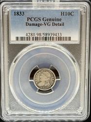 1833 Capped Bust Half Dime VG Details PCGS