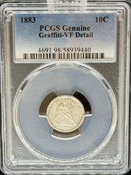 1883 Liberty Seated Dime VF Details PCGS