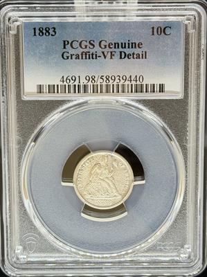 1883 Liberty Seated Dime VF Details PCGS