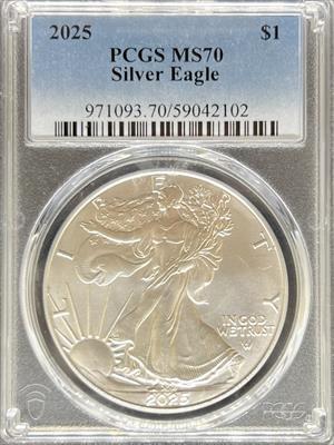 2025 Silver Eagle MS70 PCGS
