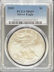 2009 Silver Eagle MS69 PCGS