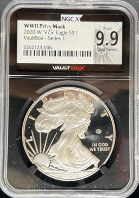 2020-W Vaultbox Silver Eagle WWII Privy V75 PR9.9UCAM NGCX