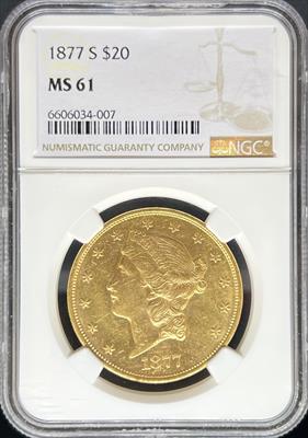 1877-S $20 Liberty MS61 NGC