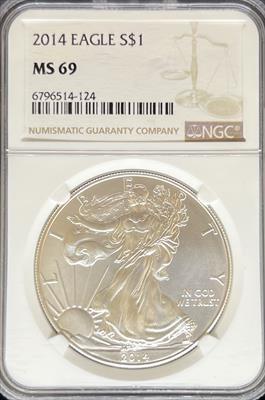 2014 Silver Eagle MS69 NGC