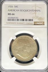 1926 50C Sesquicentennial MS66 NGC