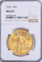 1924 $20 St Gaudens MS67+ NGC