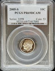 2005-S Roosevelt Dime PR69DCAM PCGS