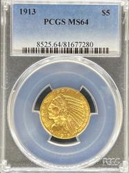 1913 $5 Indian MS64 PCGS