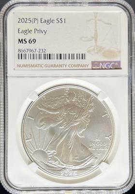 2025 Silver Eagle Privy MS69 NGC