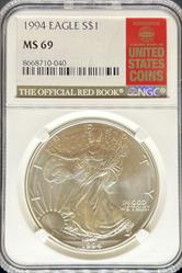 1994 Silver Eagle MS69 NGC