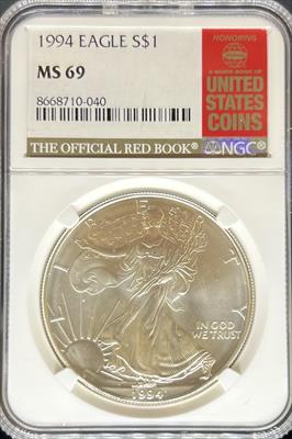 1994 Silver Eagle MS69 NGC