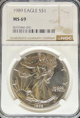 1989 Silver Eagle MS69 NGC