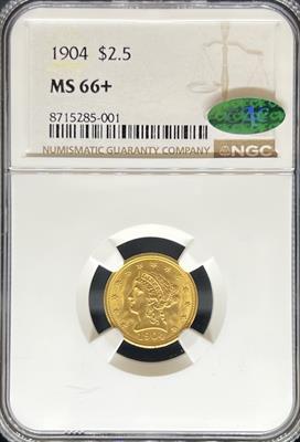 1904 $2.5 Liberty MS66+ NGC CAC