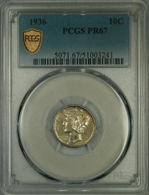 1936 Mercury Dime PR67 PCGS