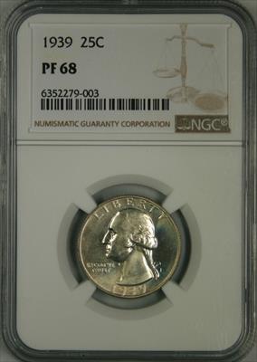 1939 Washington Quarter PR68 NGC
